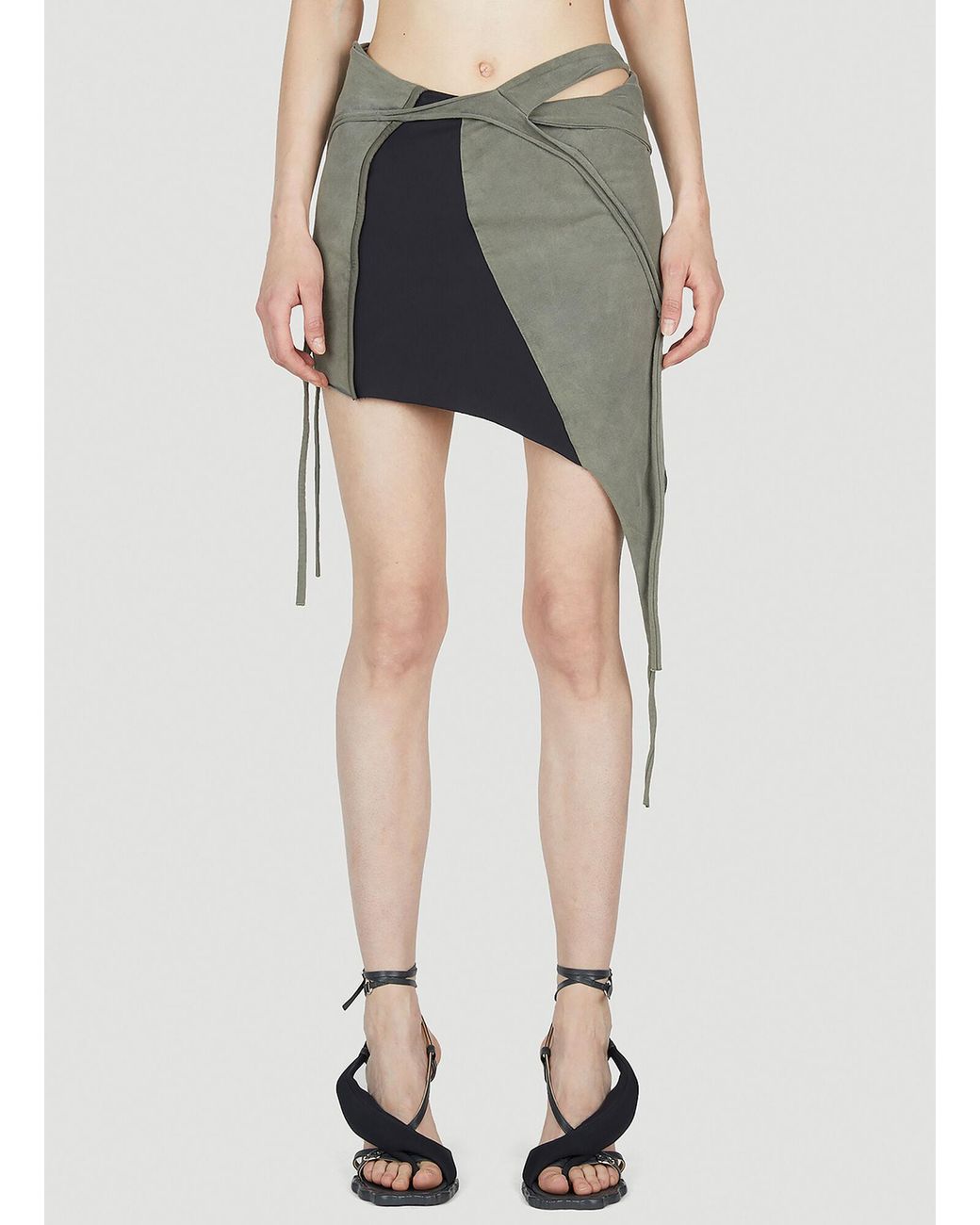 OTTOLINGER Deconstructed Mini Skirt in Green | Lyst Canada