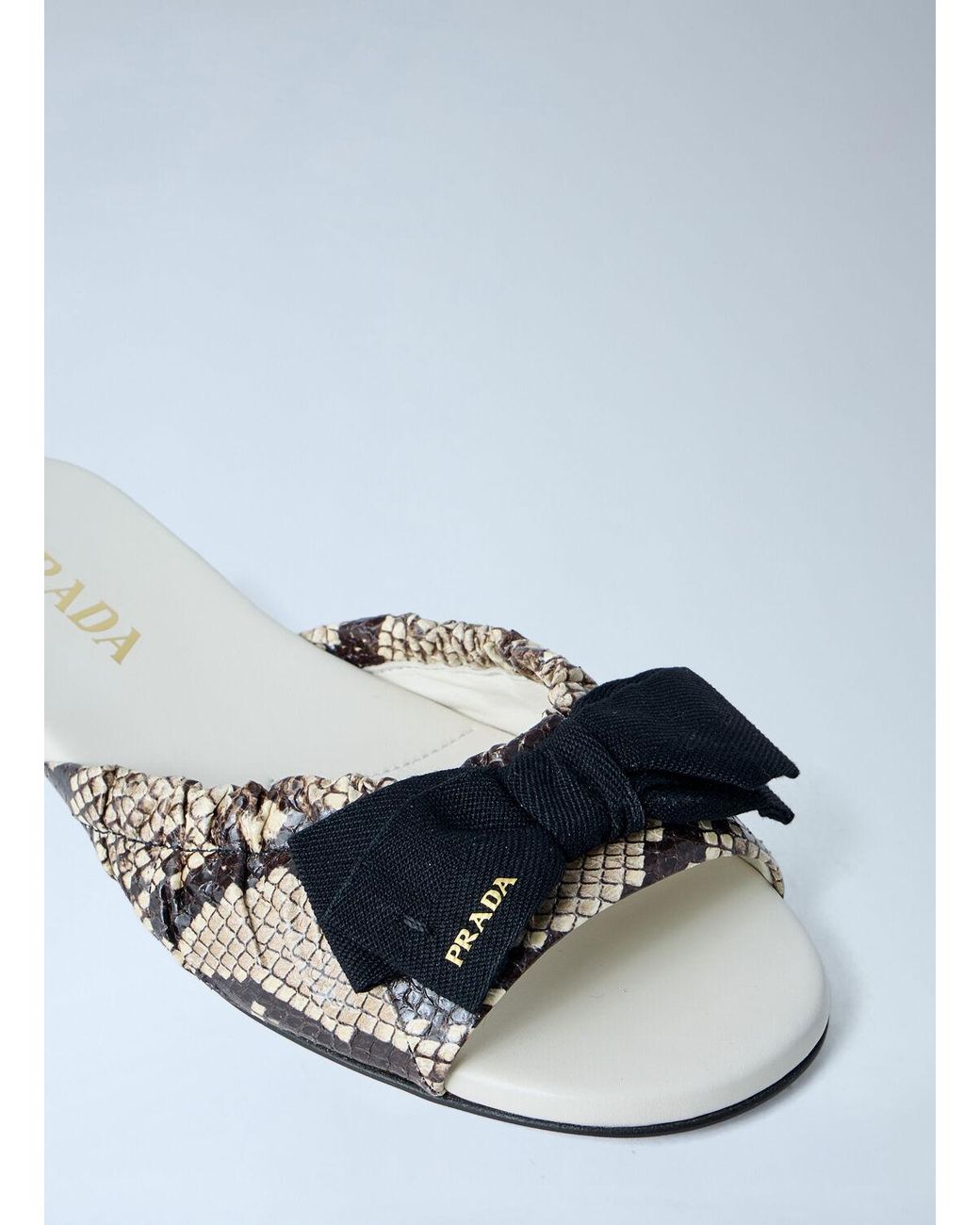 Prada Blue Textured Slide Sandals