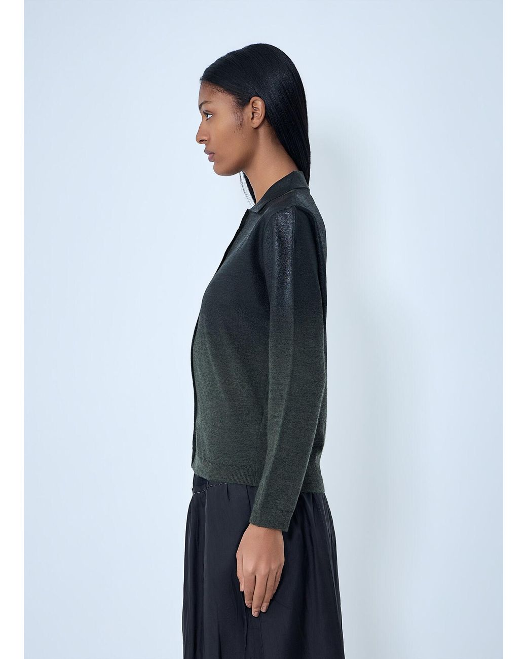Maison Margiela Blue Button-Up Knit Cardigan