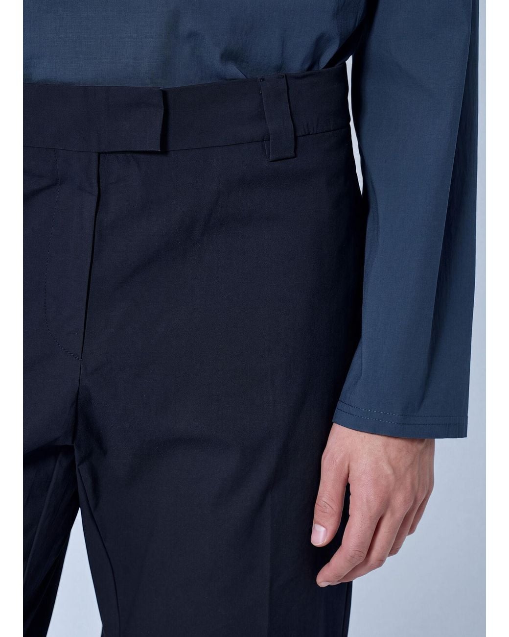 Miu Miu Blue Stretch Poplin Pants for men