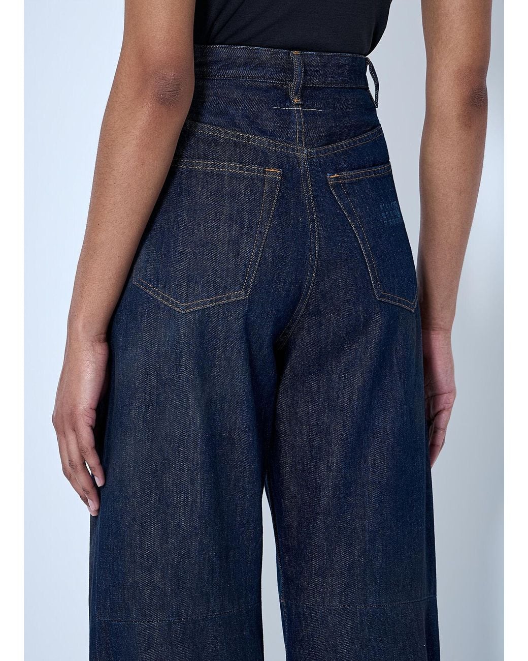 MM6 by Maison Margiela Blue Wide-Leg Denim Trousers