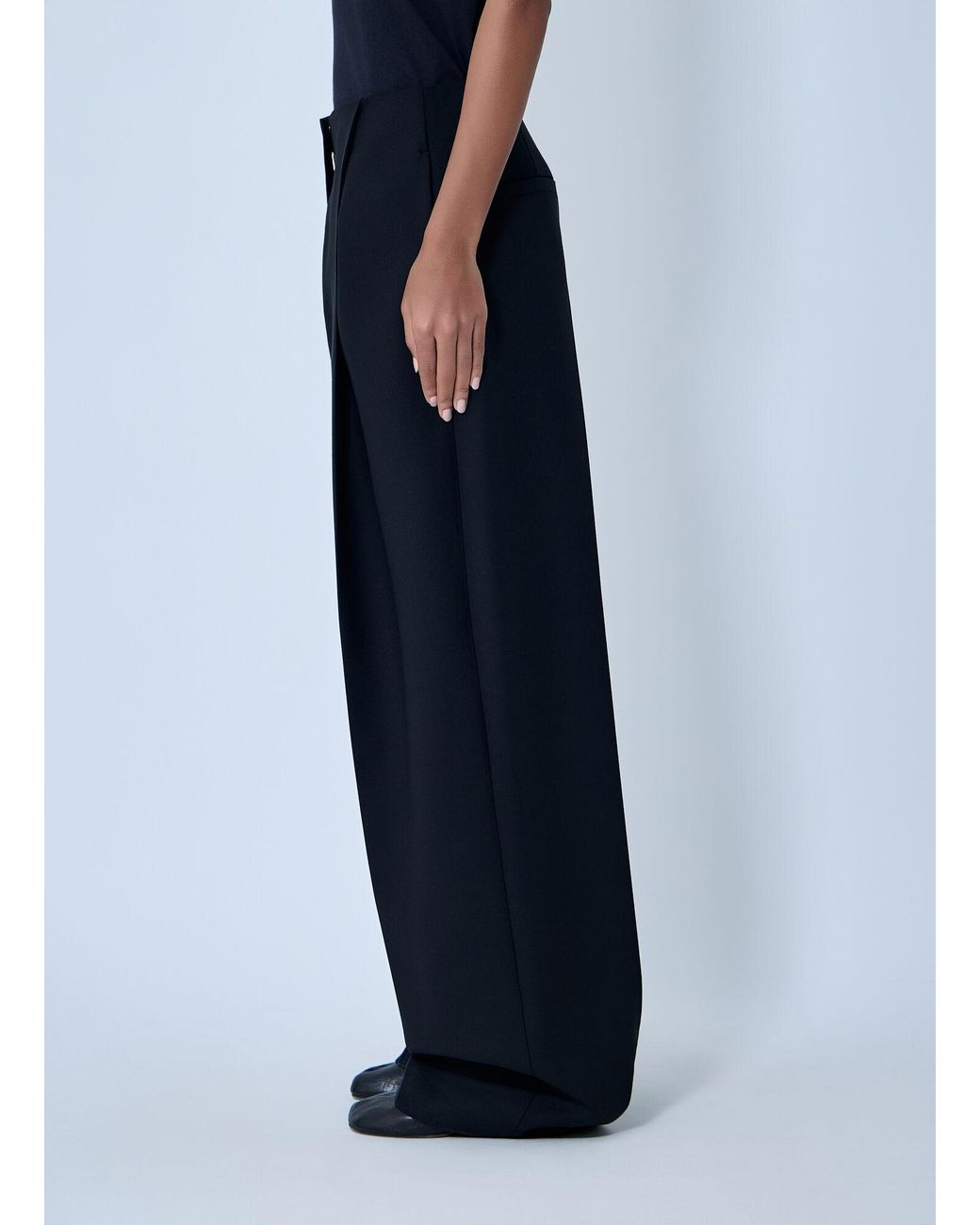 Sportmax Blue Wool-Blend Tailored Pants