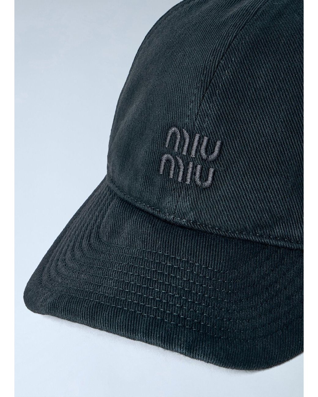 Miu Miu Blue Drill Baseball Cap