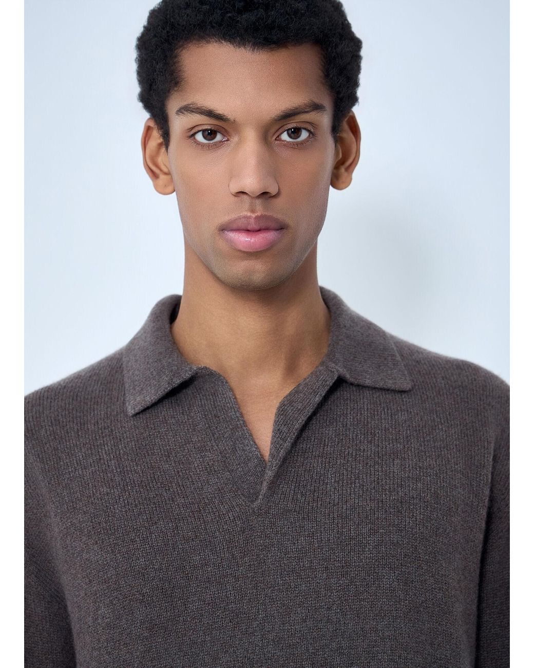 The Row Gray Leach Polo Sweater for men