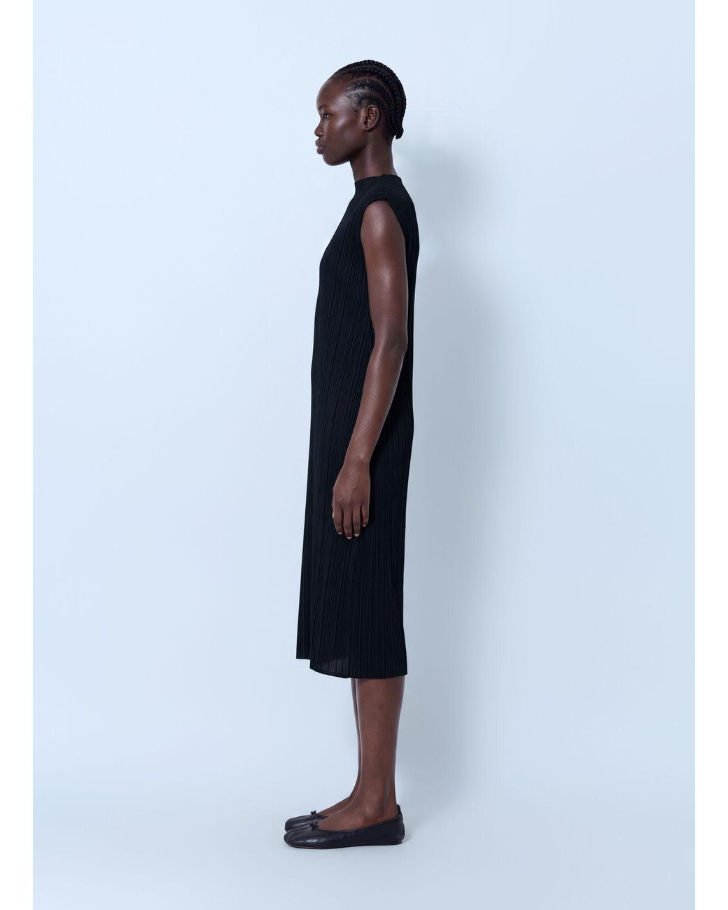 Pleats Please Issey Miyake Blue July Pleated Midi Dress