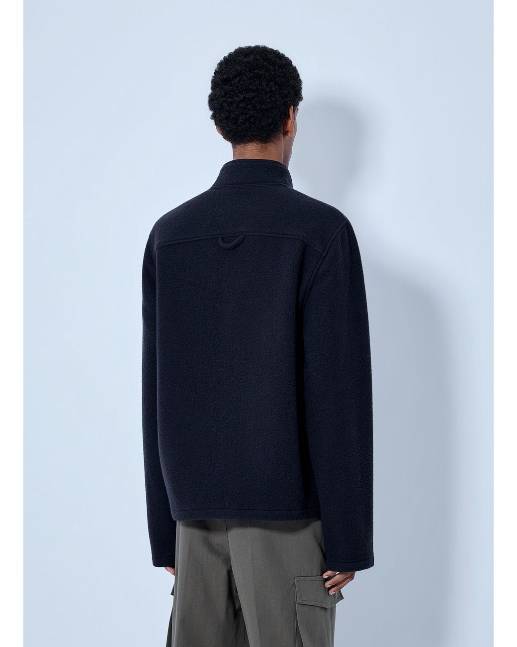 Rier Blue Fleece Full Zip Sweatshirt for men