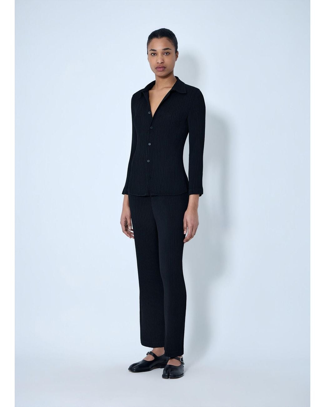 Issey Miyake Blue Pleated Trousers