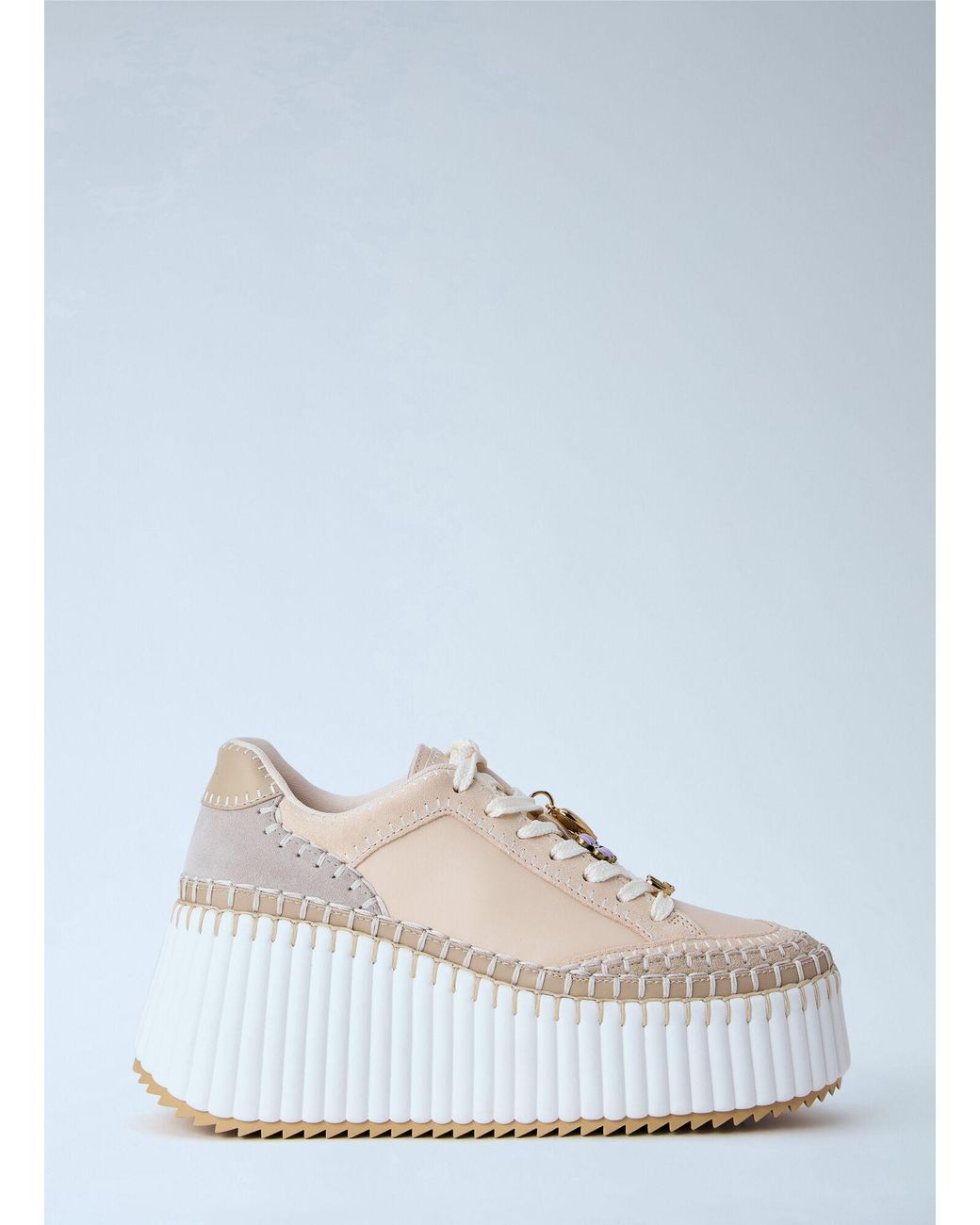Chloé White Chloé Nama Wedge Sneakers