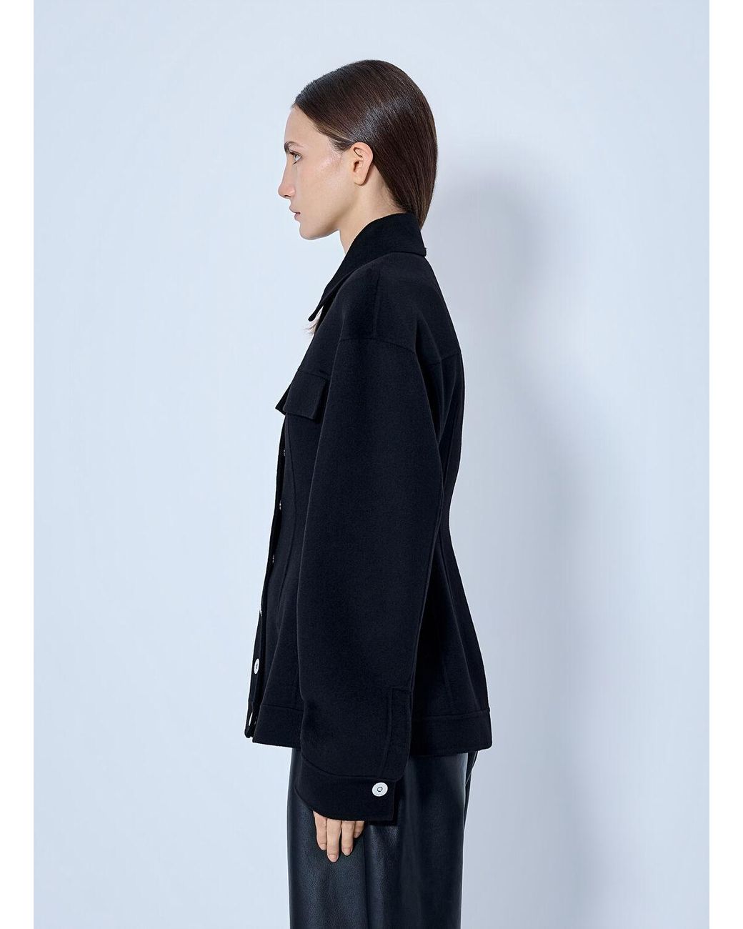 Sportmax Blue Structured Button-Down Jacket