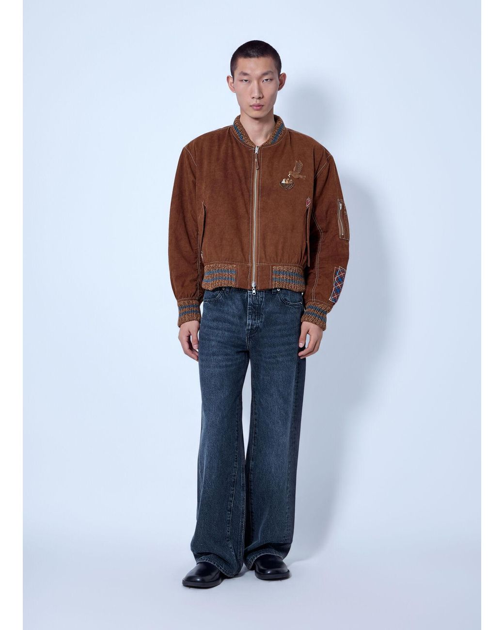 STORY mfg. Blue Seed Bomber Jacket for men
