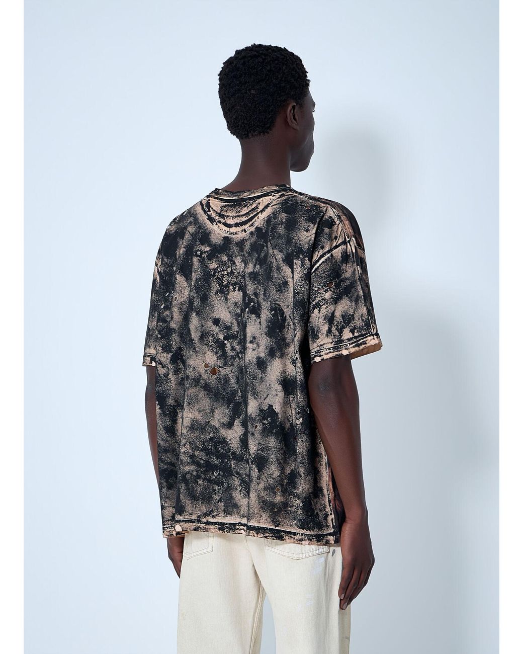Acne Brown Graphic Print T-Shirt for men