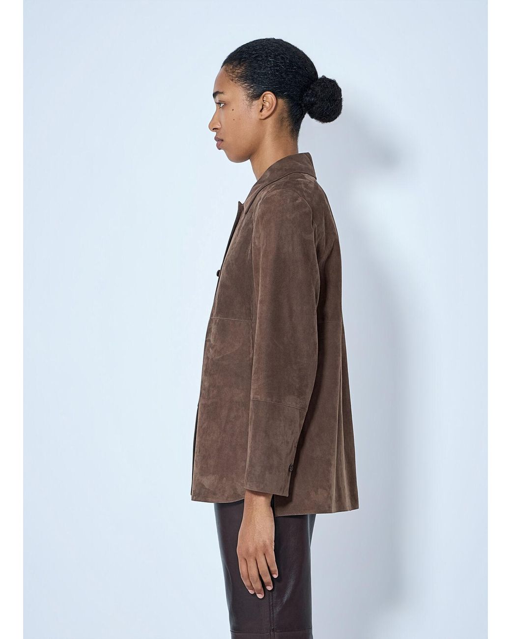 Max Mara Brown Suede Shirt Jacket