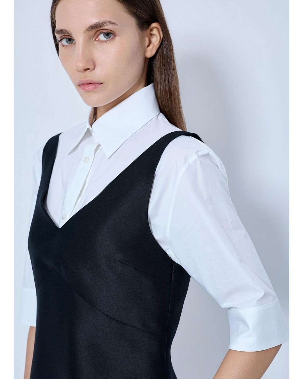 Balenciaga Blue Hybrid Shirt Dress