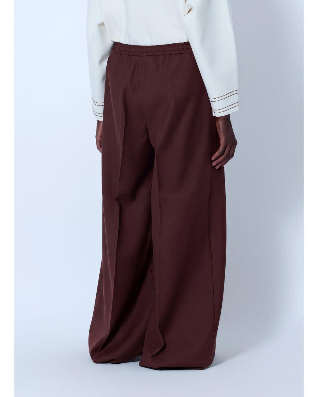 Max Mara Purple Wide-Leg Drawstring Trousers