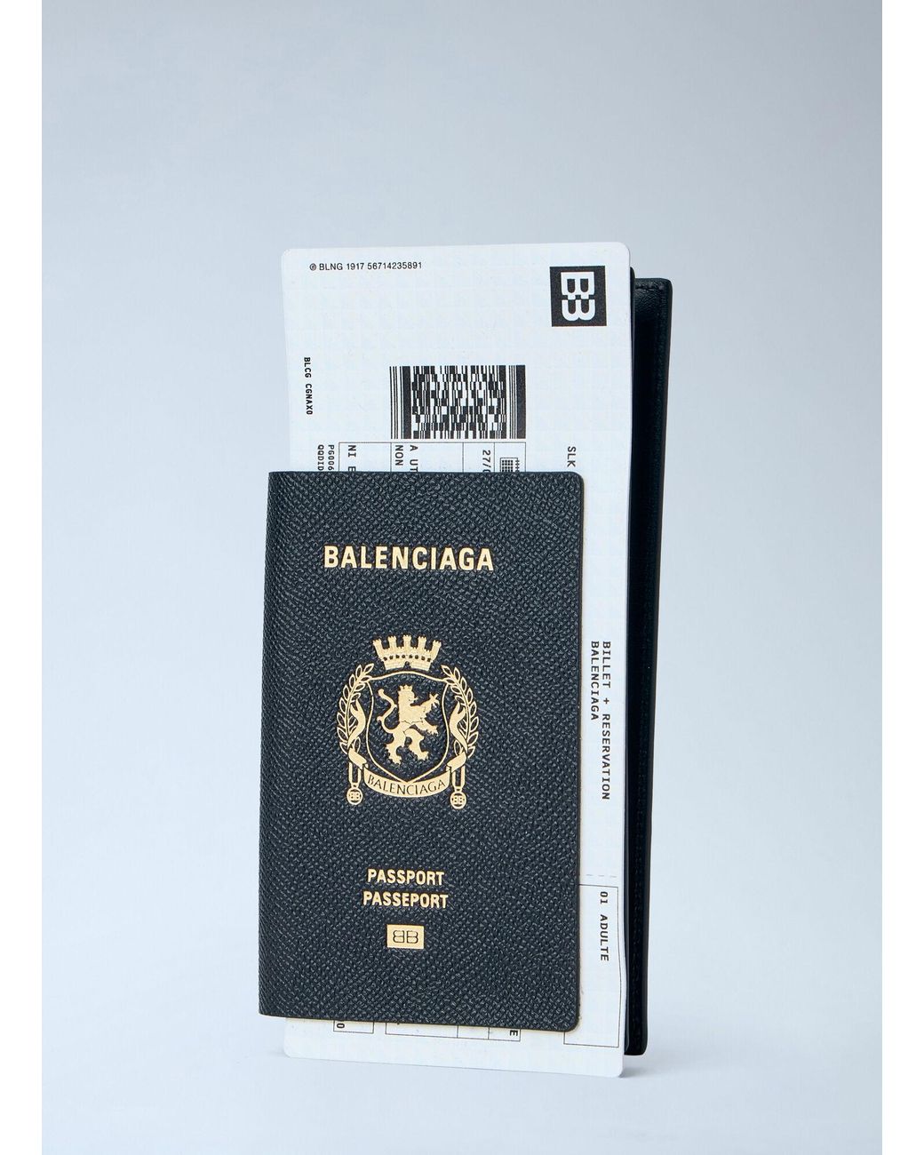 Balenciaga Blue Passport Long Wallet 1 Ticket for men