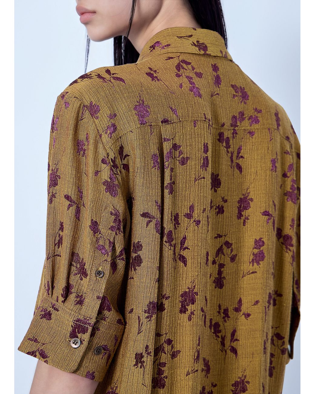 Dries Van Noten Blue Floral Patterned Button-Down Shirt