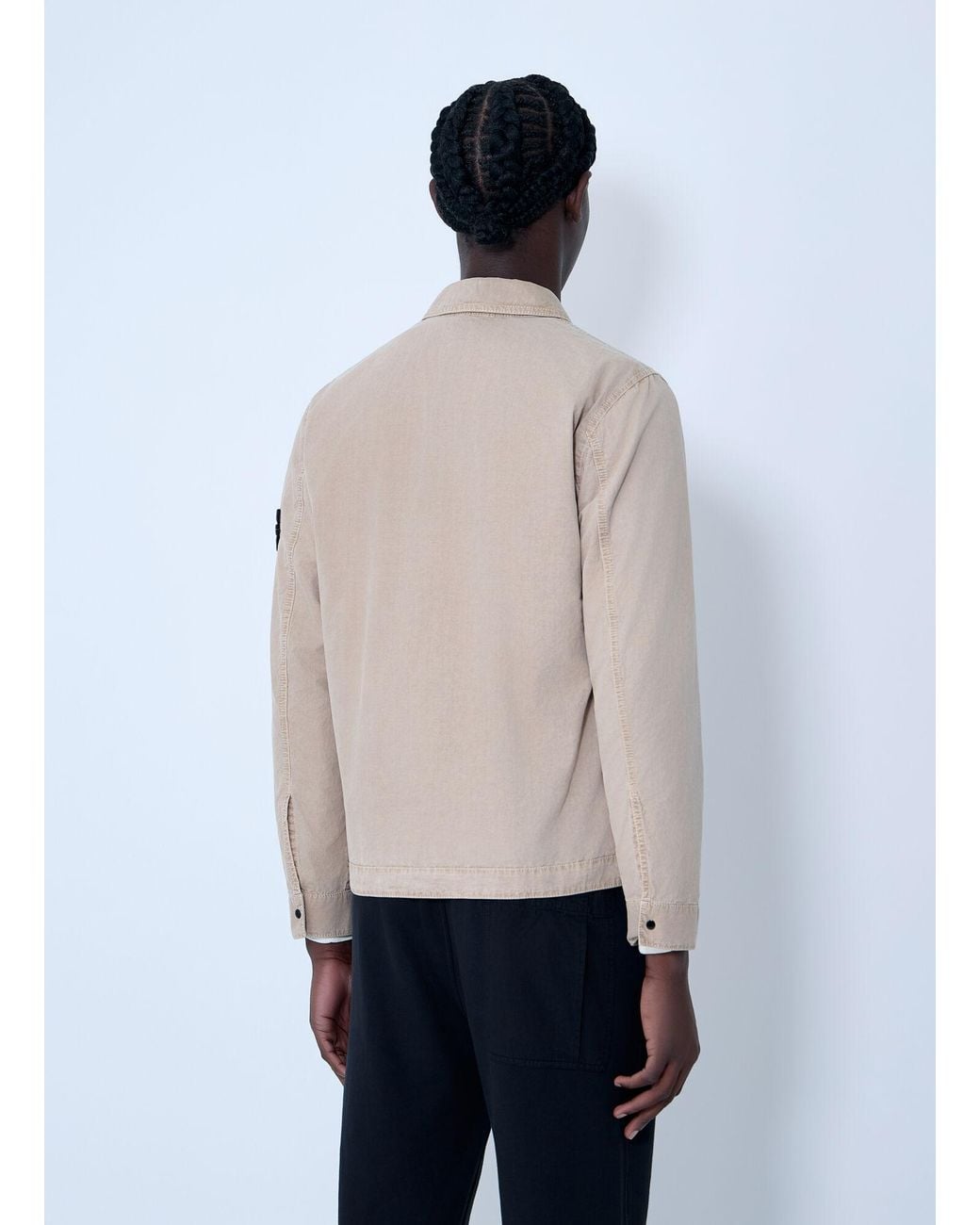 Stone Island Natural Logo Patch Overshirt for men