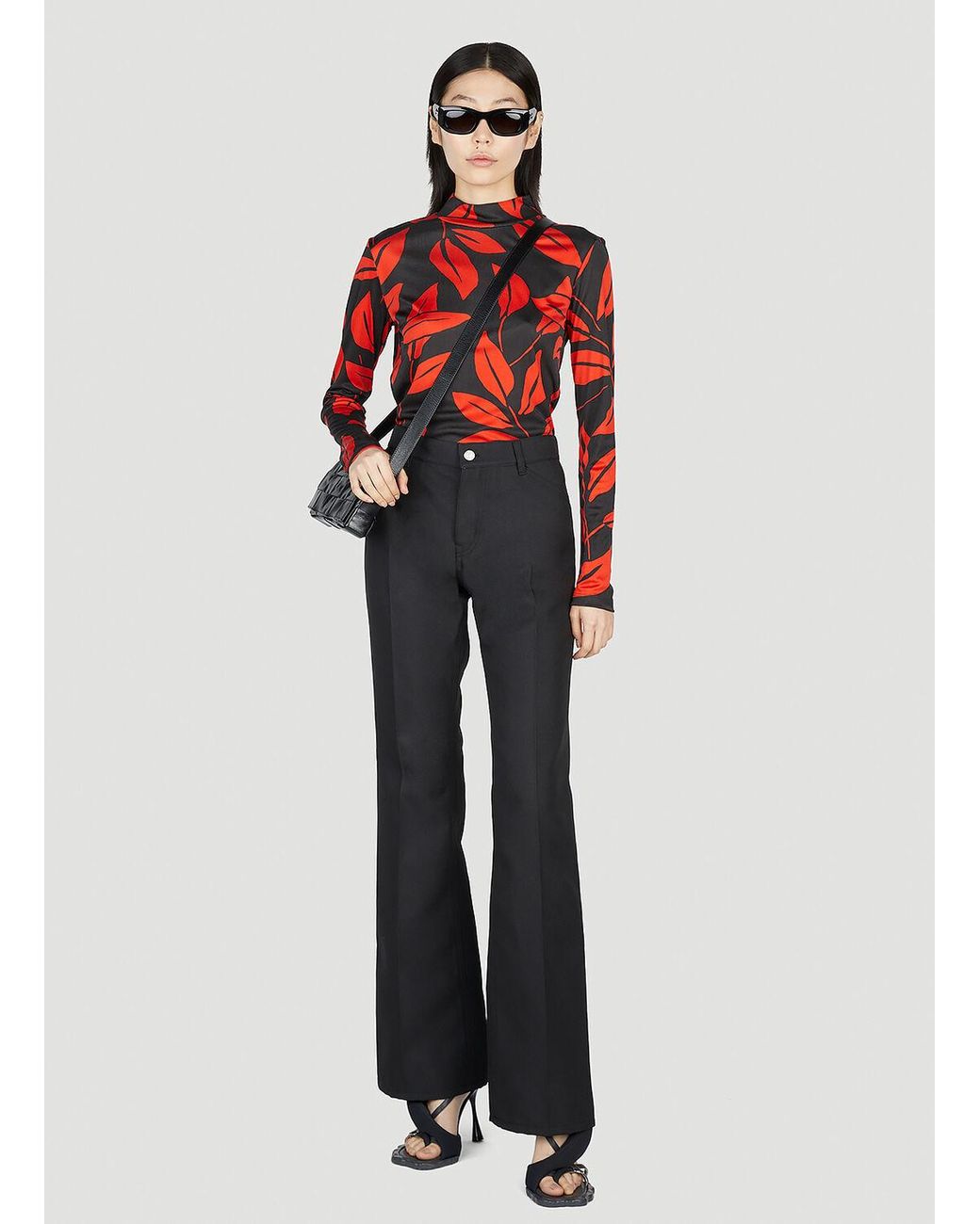 MERYLL ROGGE Red Leaf Print Top