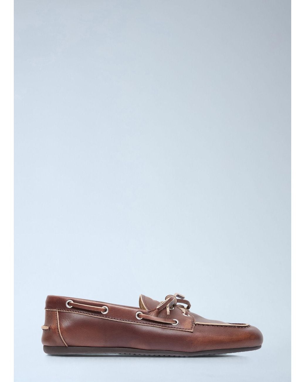 Miu Miu Brown Lace-Up Loafers
