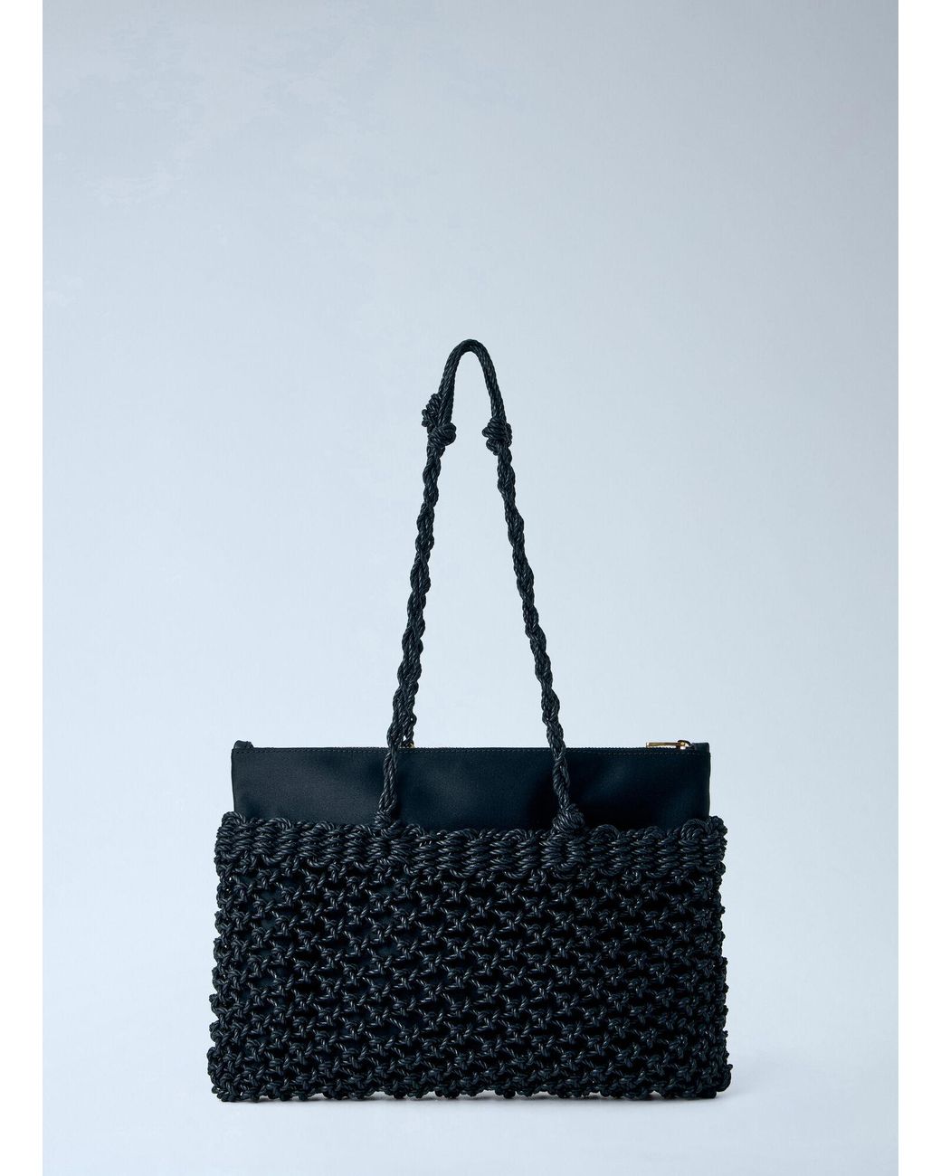 Jil Sander Blue Tangle Net Cord Shoulder Bag