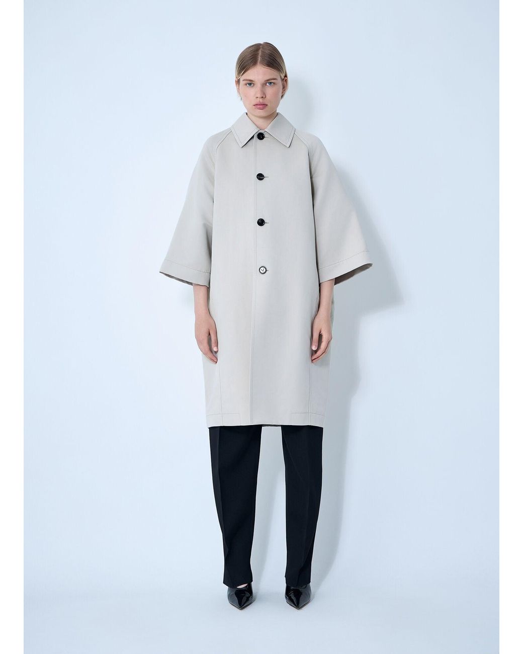 Bottega Veneta White Silk-And-Cotton-Blend Coat