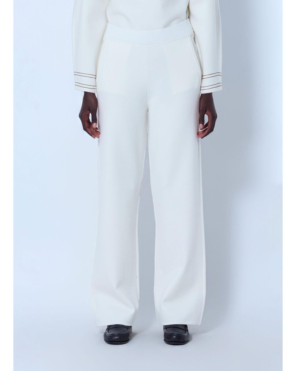 Max Mara Blue Wide-Leg Tailored Trousers