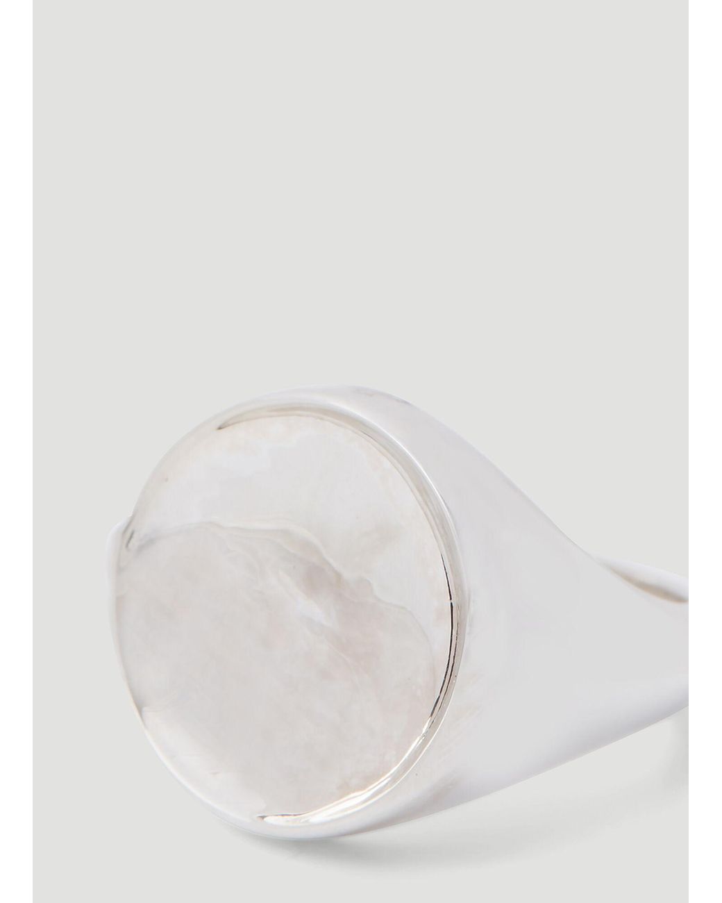 Bottega Veneta White Sterling Ring for men