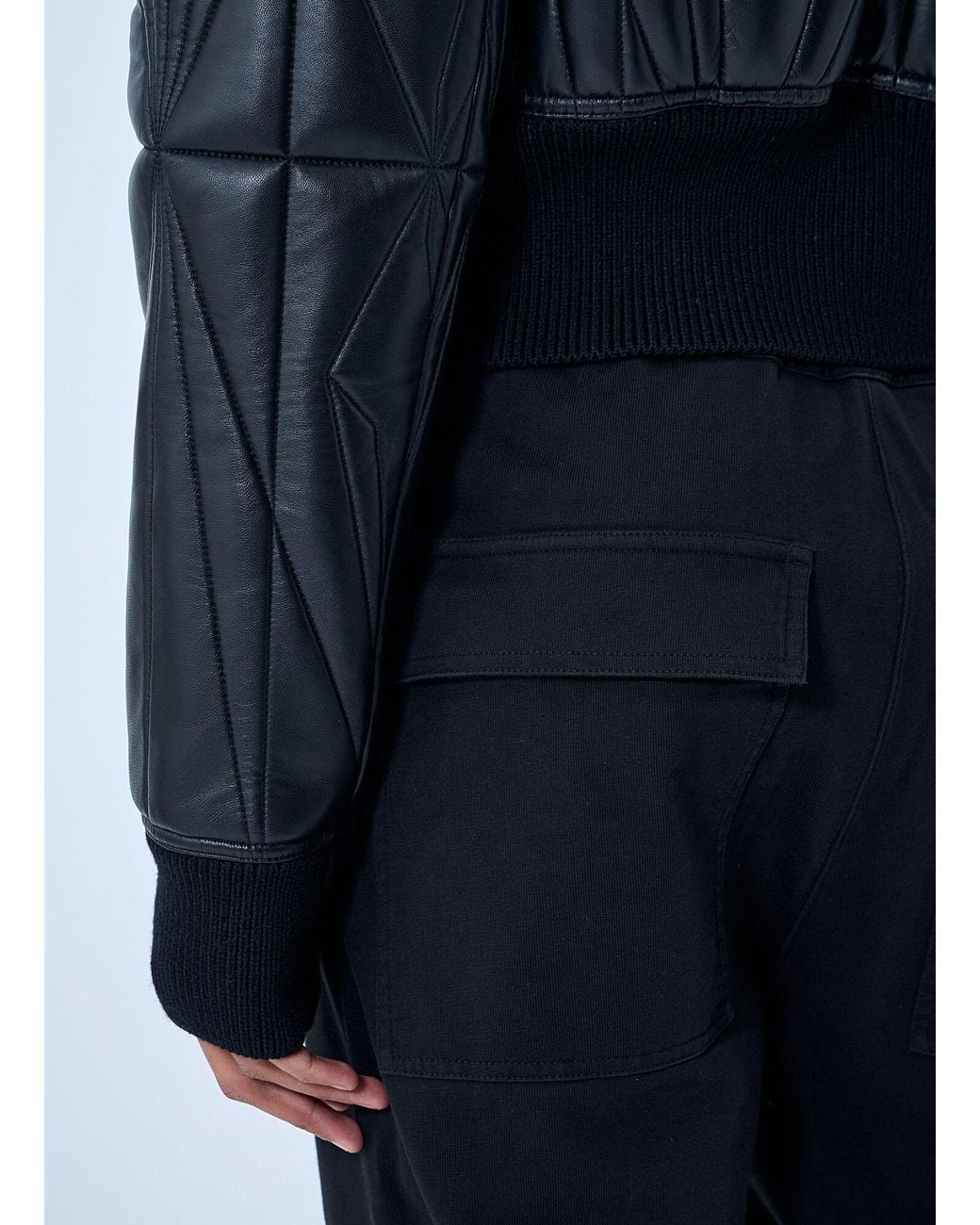 Moncler Blue Rick Owens Geocamo Cropped Quilted Bomber Jacket