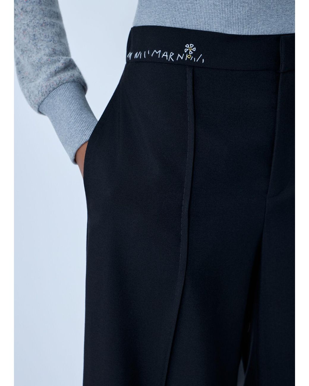 Marni Blue Wool Tailored Pants