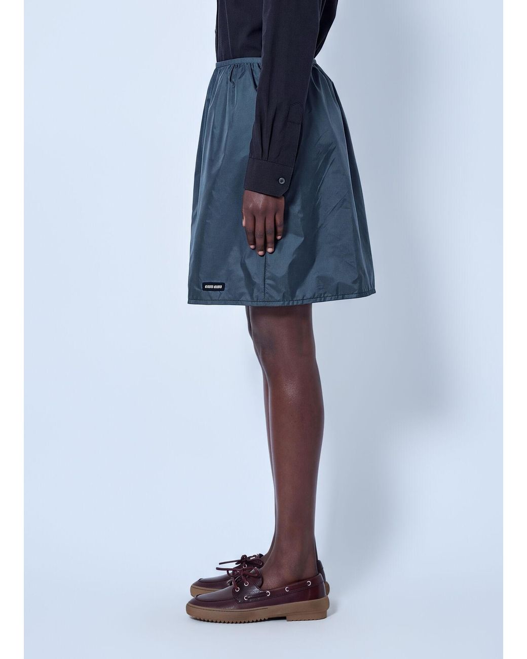 Miu Miu Blue Technical Fabric Skirt