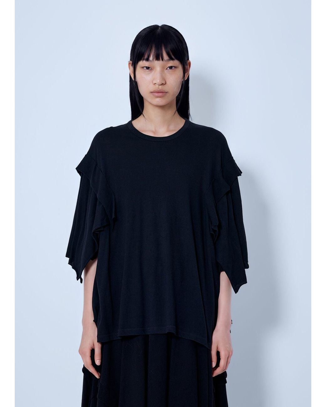 Yohji Yamamoto Blue Draped Long Sleeve T-Shirt