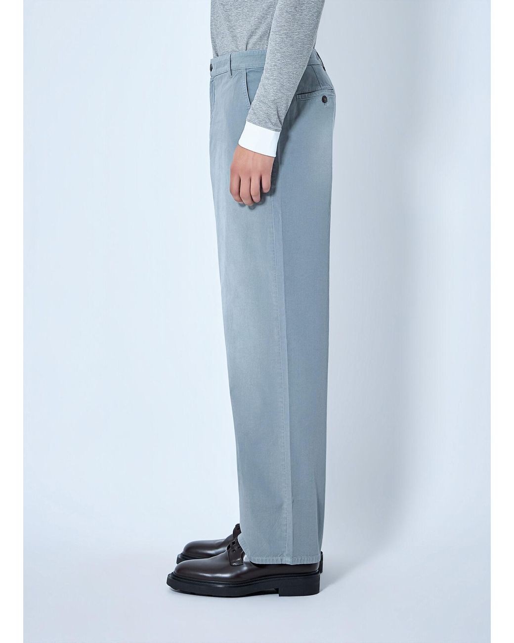 Miu Miu Blue Garment-Dyed Twill Pants