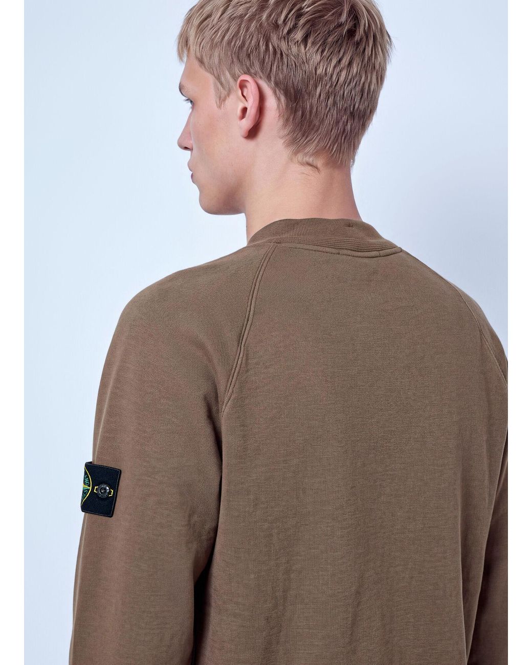 Stone Island Brown Sweatshirt With Logo Patch for men