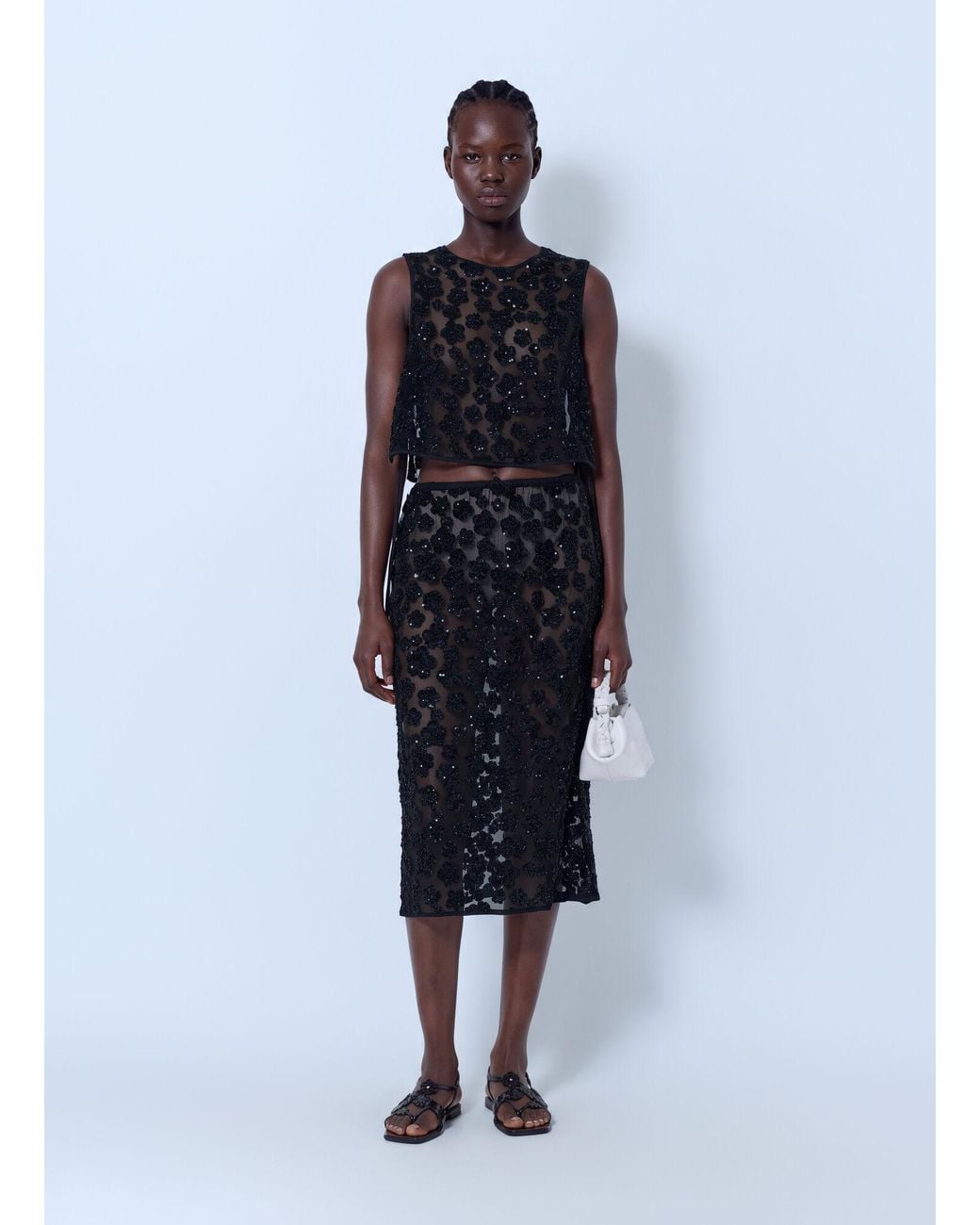 CECILIE BAHNSEN Blue Cbbria Midi Skirt