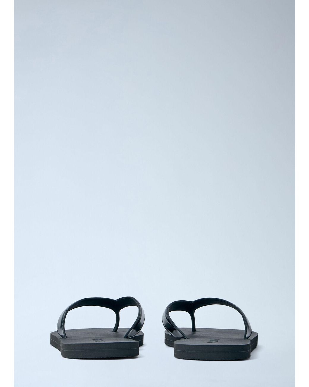 Prada Blue Logo-Embossed Leather Flip-Flop Sandals for men