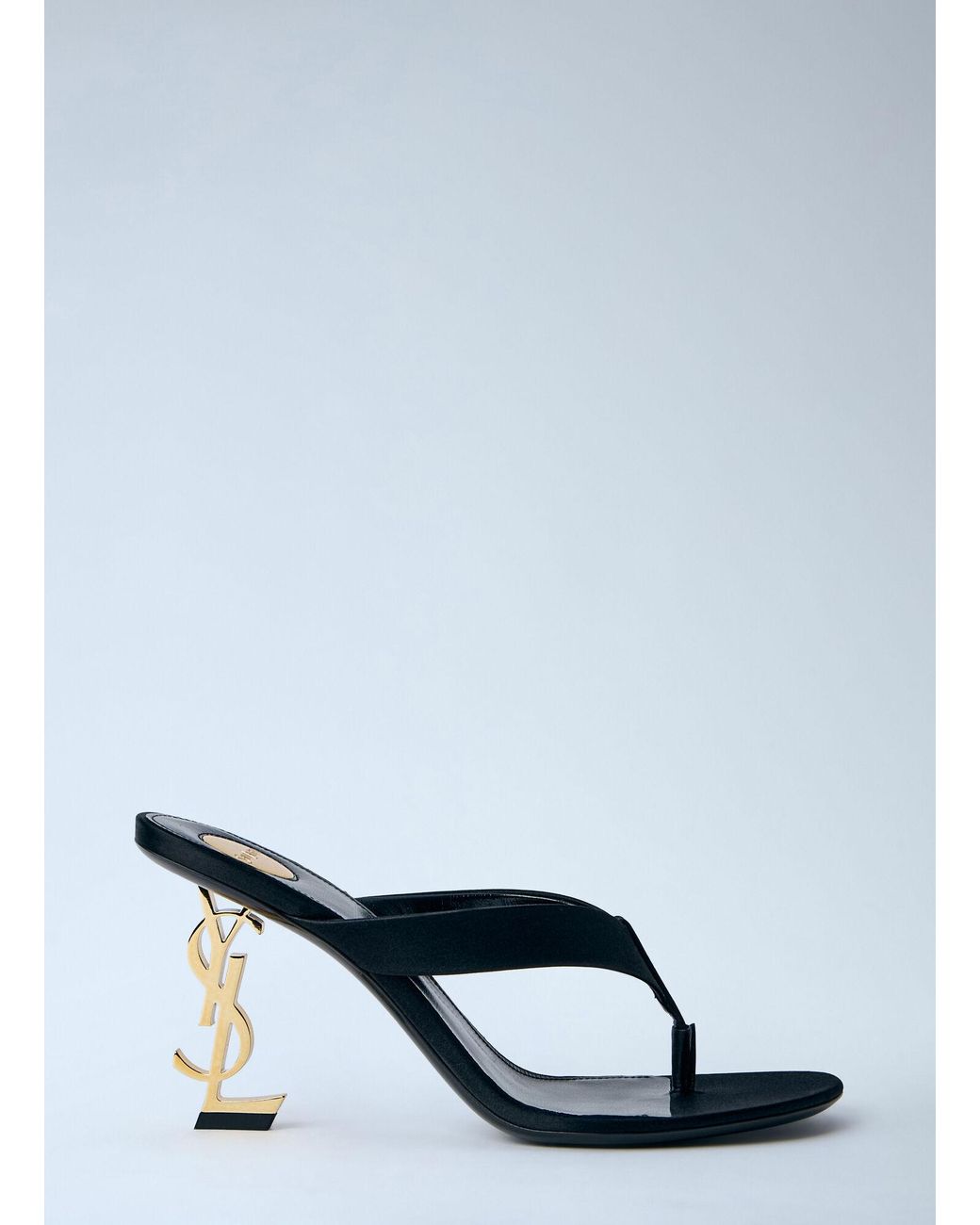 Saint Laurent Black Satin Opyum Mules