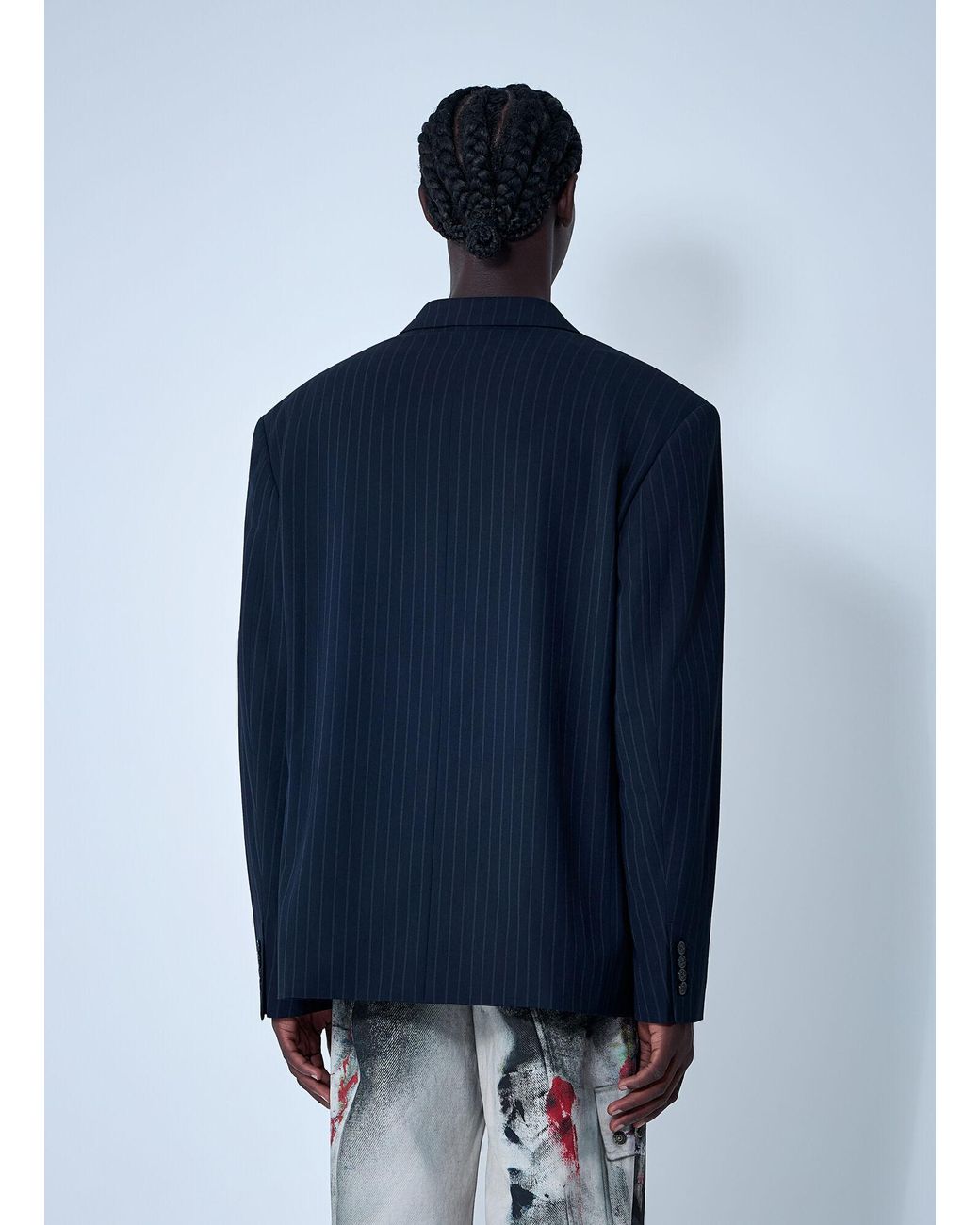 Acne Blue Single-Breasted Blazer for men
