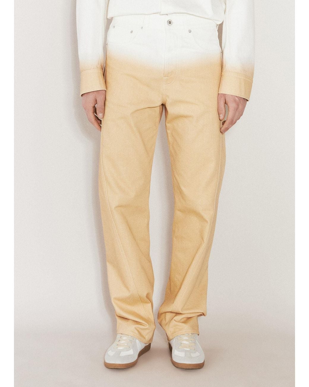 Lanvin Natural Gradient-Effect Twisted Jeans for men