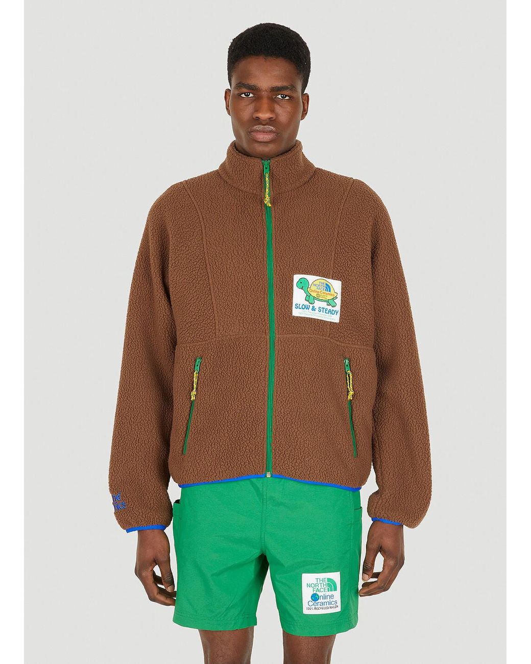 The North Face X Online Ceramics Sherpa Attitude Fz Jacket in Brown for