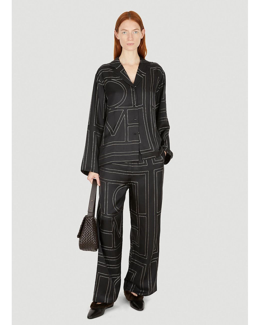 Totême  Black Monogram Pants