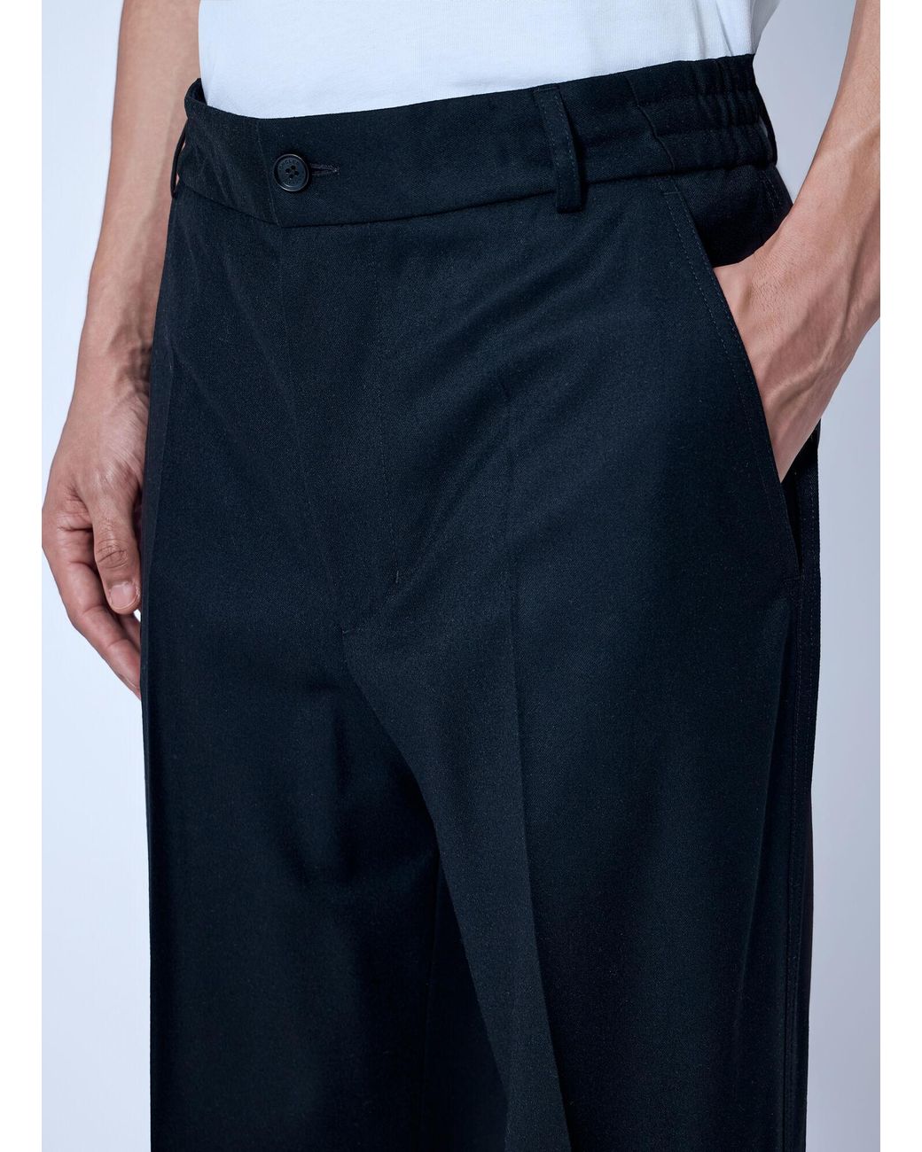 Moncler Blue Tailored Wool Trousers for men