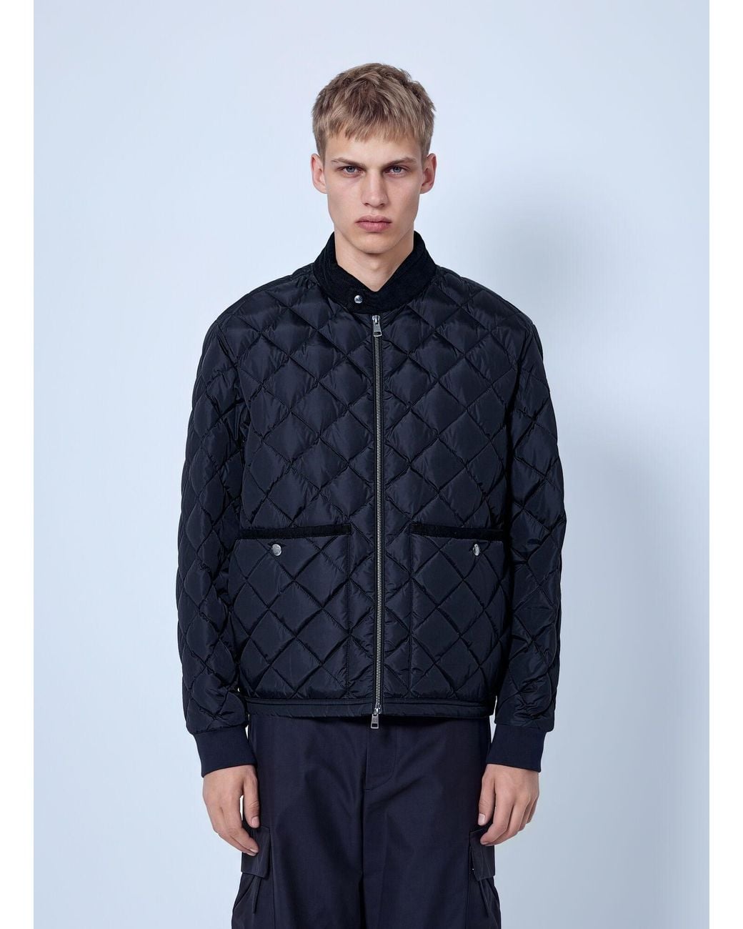 Moncler Blue Eclal Short Down Jacket for men
