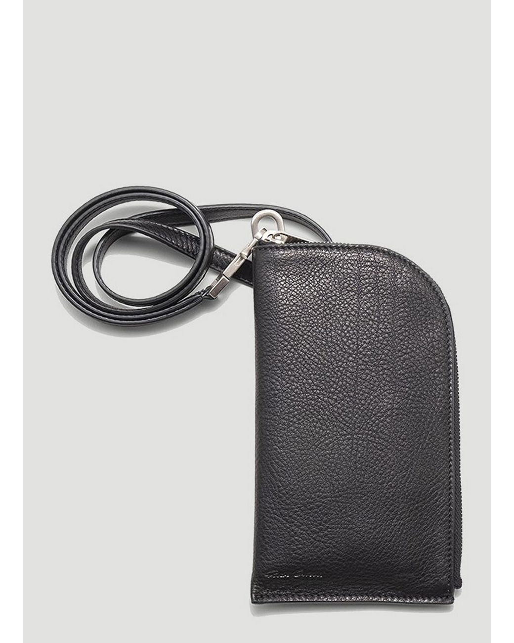Rick Owens Quilted Neck Wallet in Gray for Men | Lyst