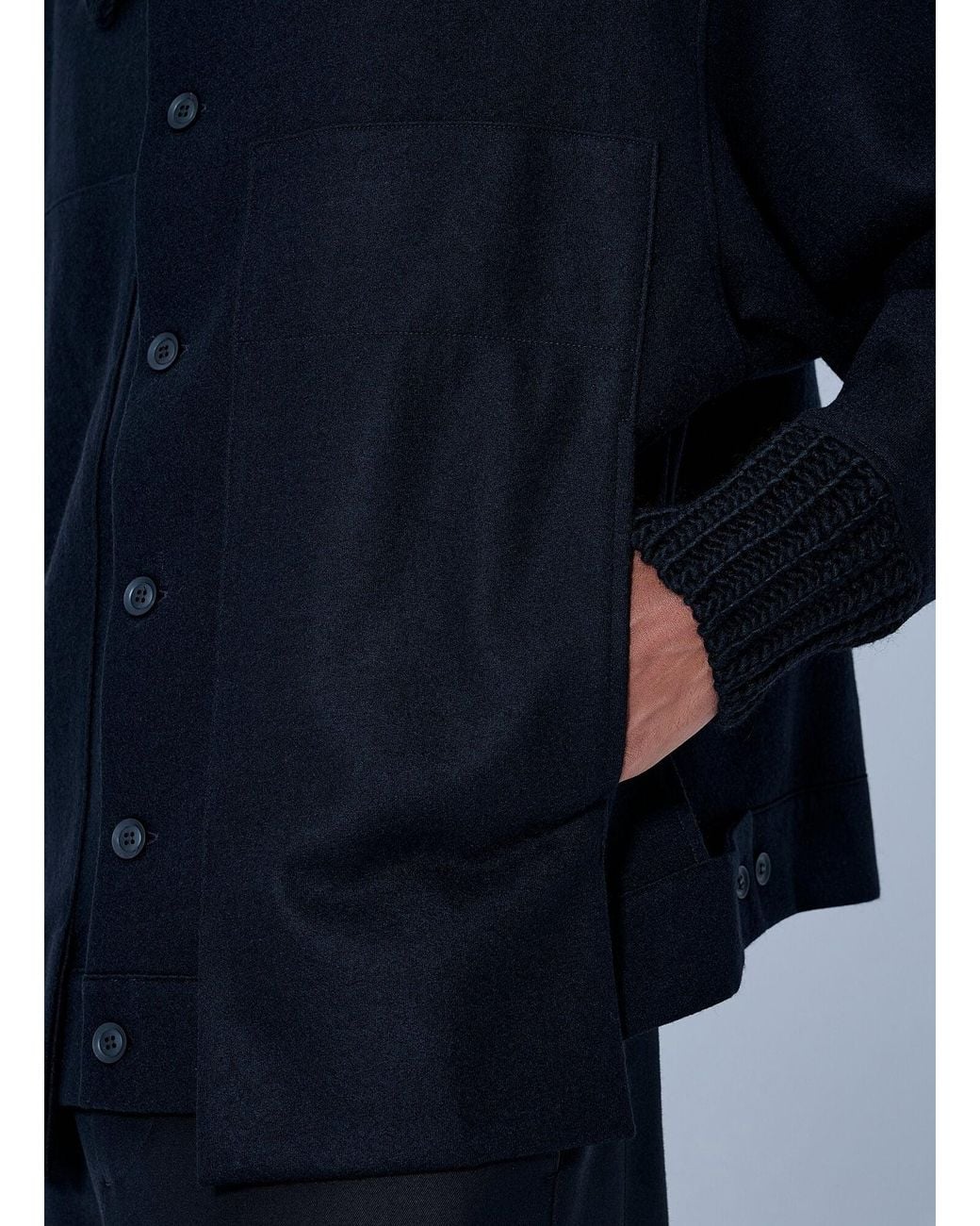 Yohji Yamamoto Blue Rib Detail Blouson for men