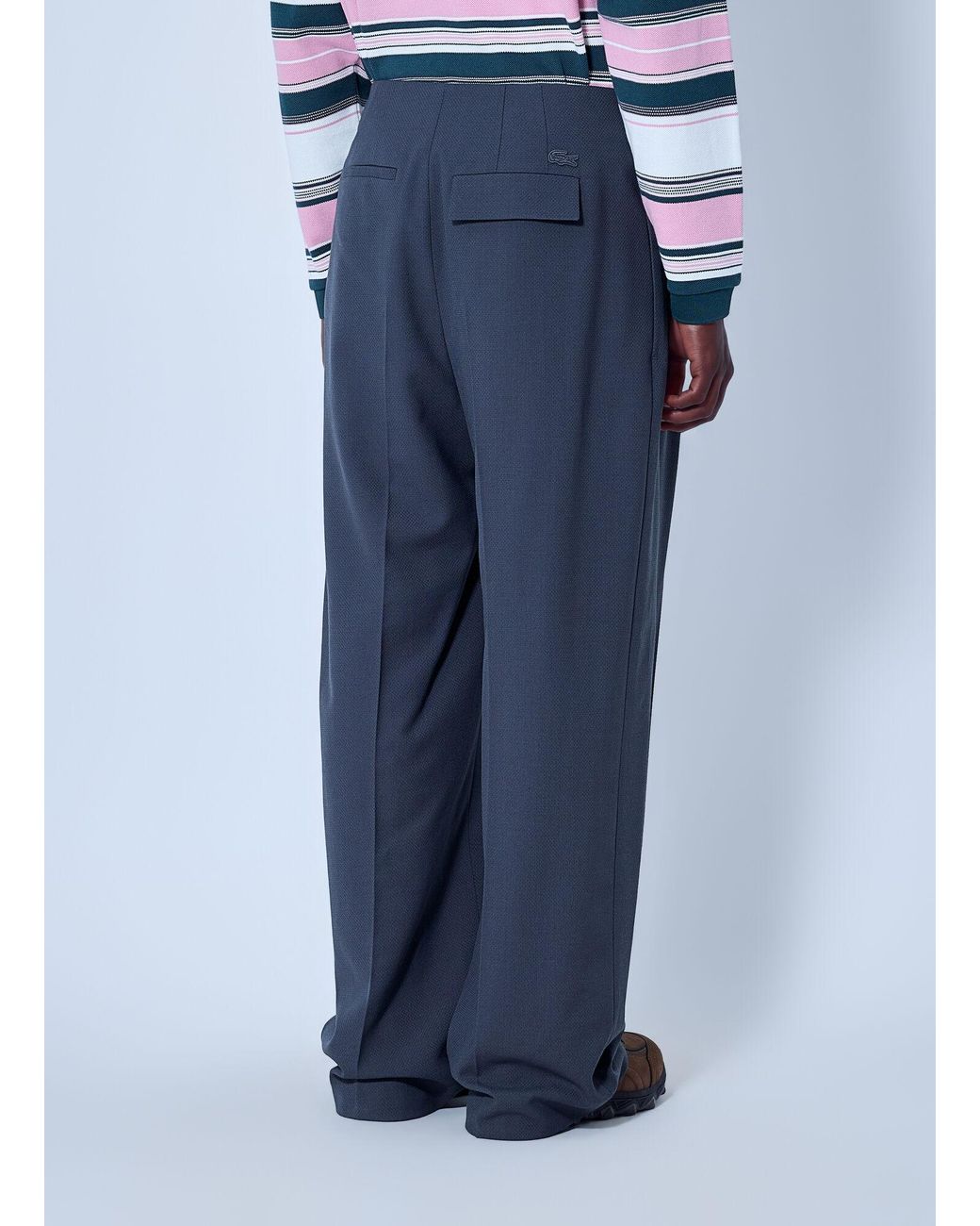 Lacoste Blue Runway Straight Fit Tailored Jacquard Pants for men