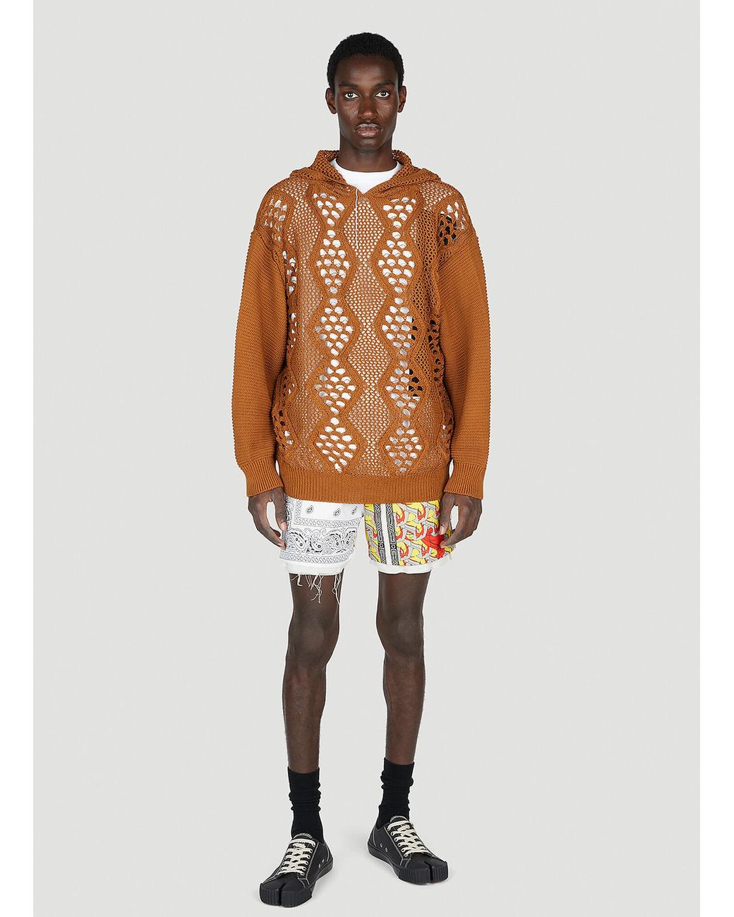 Children of the discordance Brown Knit Hooded Sweater for men