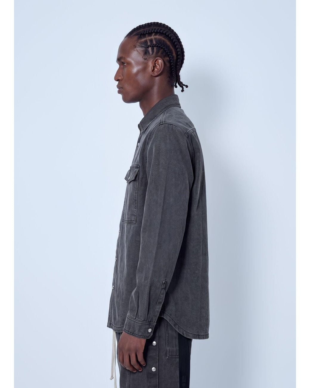 Rick Owens Blue Denim Shirt for men