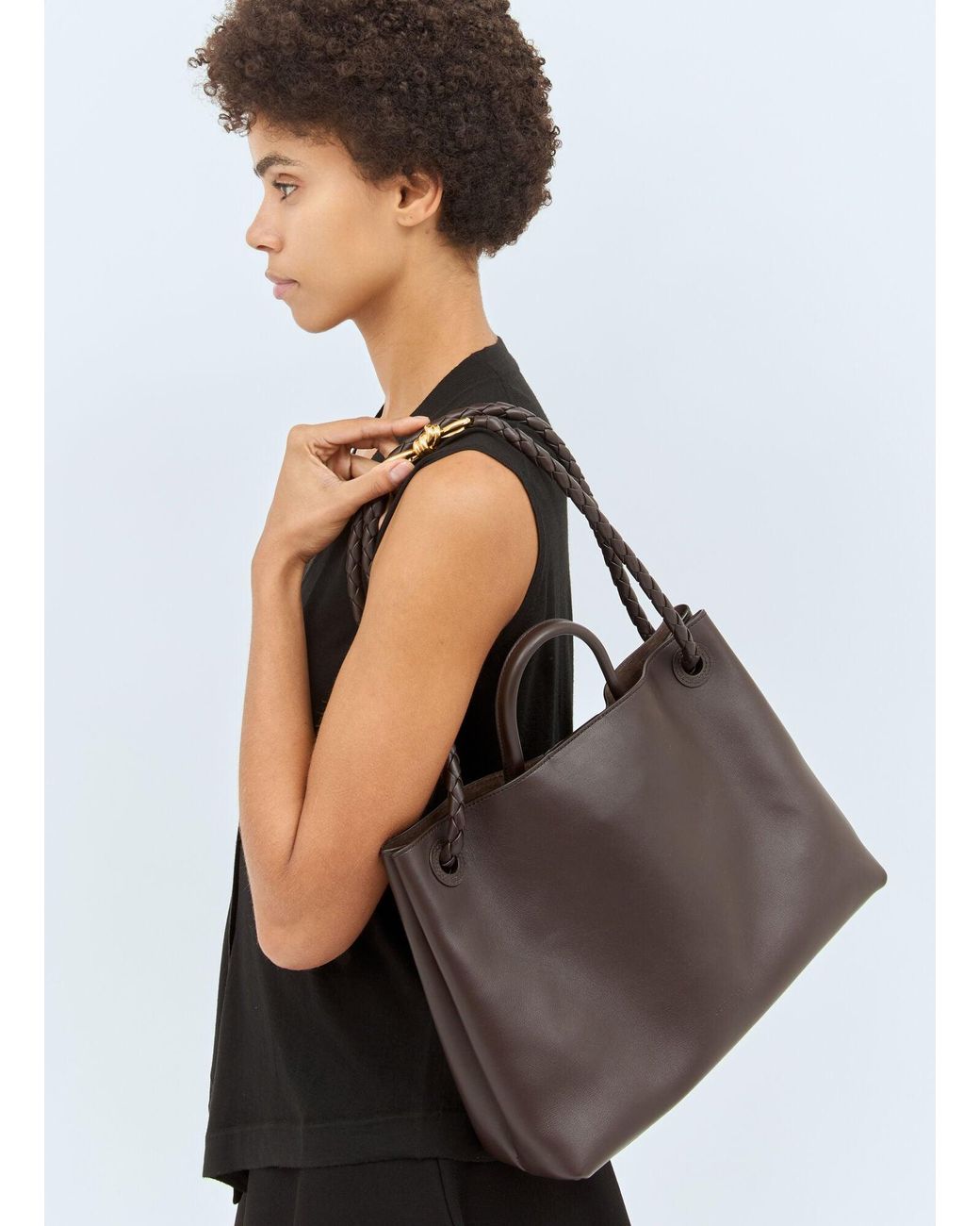 Bottega Veneta Gray Medium Andiamo Handbag