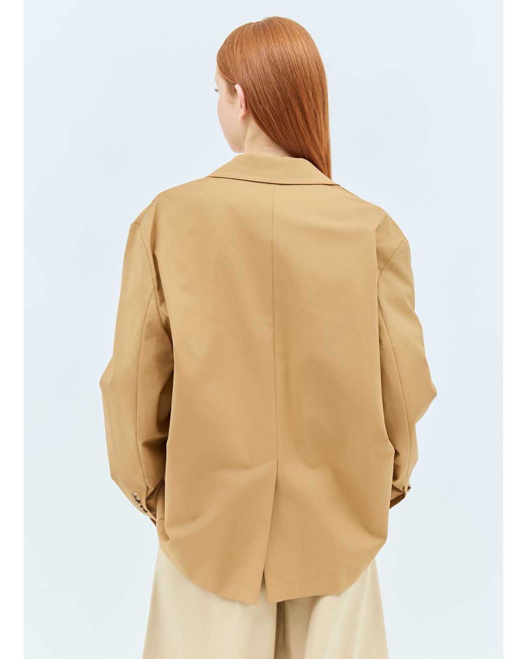 Max Mara Natural Oversized Canvas Blazer