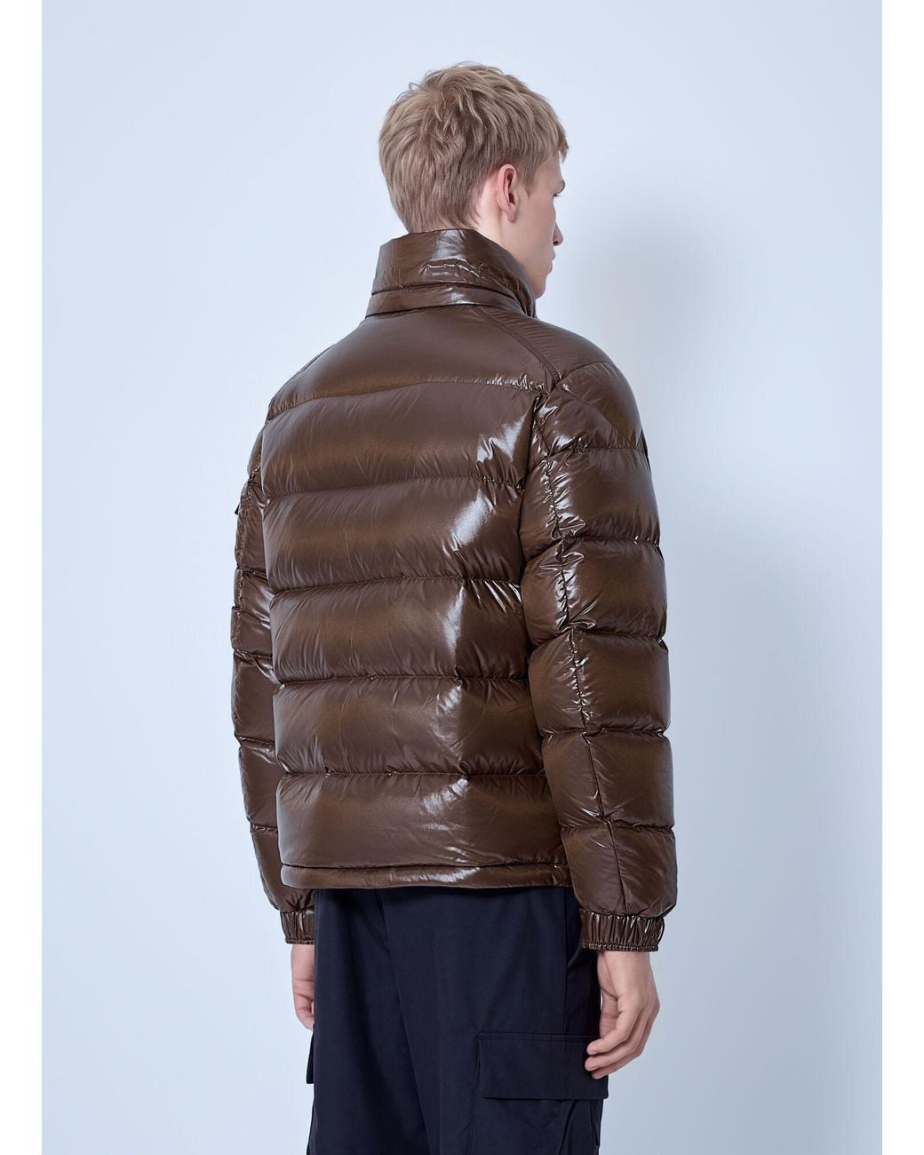 Moncler Brown Maya Hooded Short Down Jacket for men
